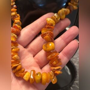 Vintage Natural Amber Necklace 26” • Baltic Honey Amber • Ancient Solar Resin